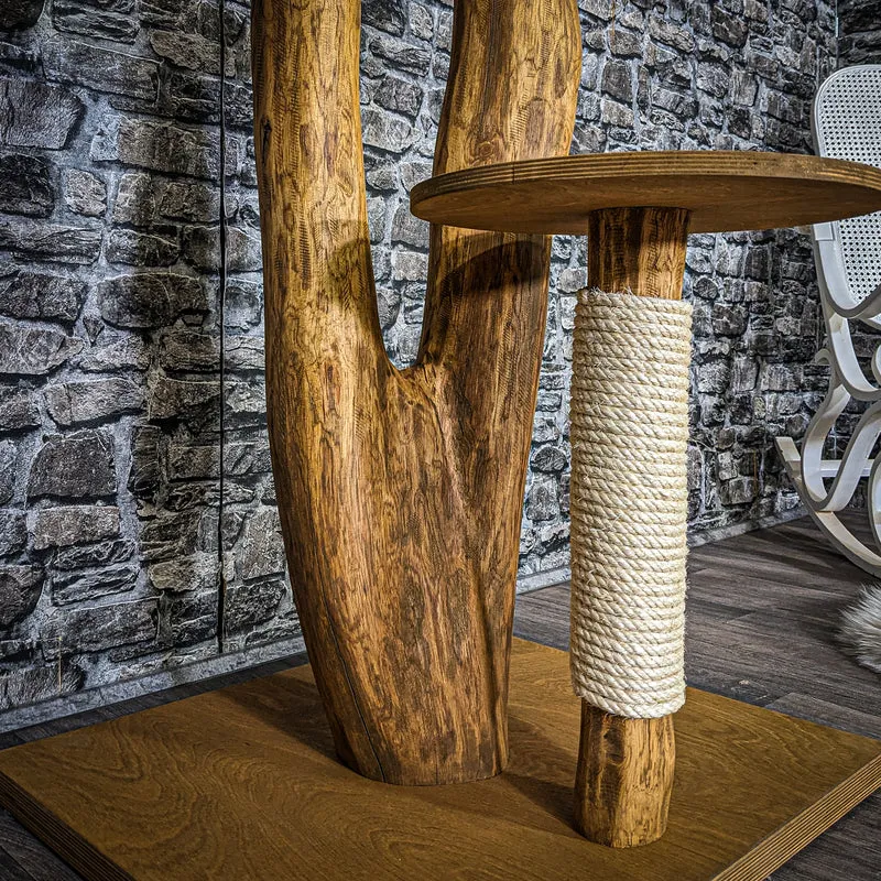 Outdoor Naturkratzbaum 3678 Kratzbaum Natur Holz Design 120 cm hoch Katzenbaum