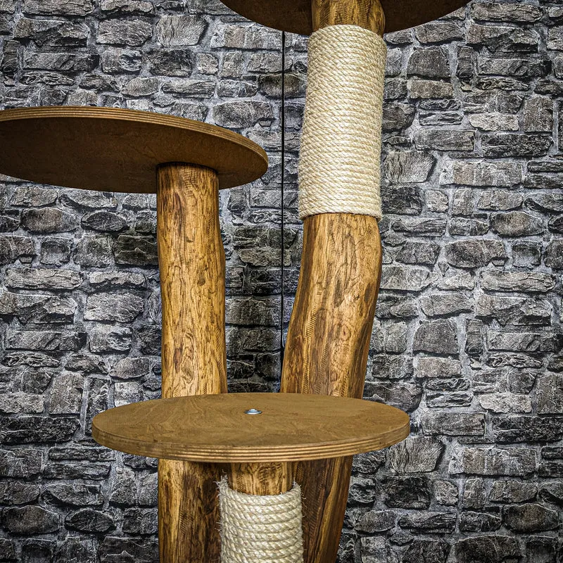 Outdoor Naturkratzbaum 3678 Kratzbaum Natur Holz Design 120 cm hoch Katzenbaum
