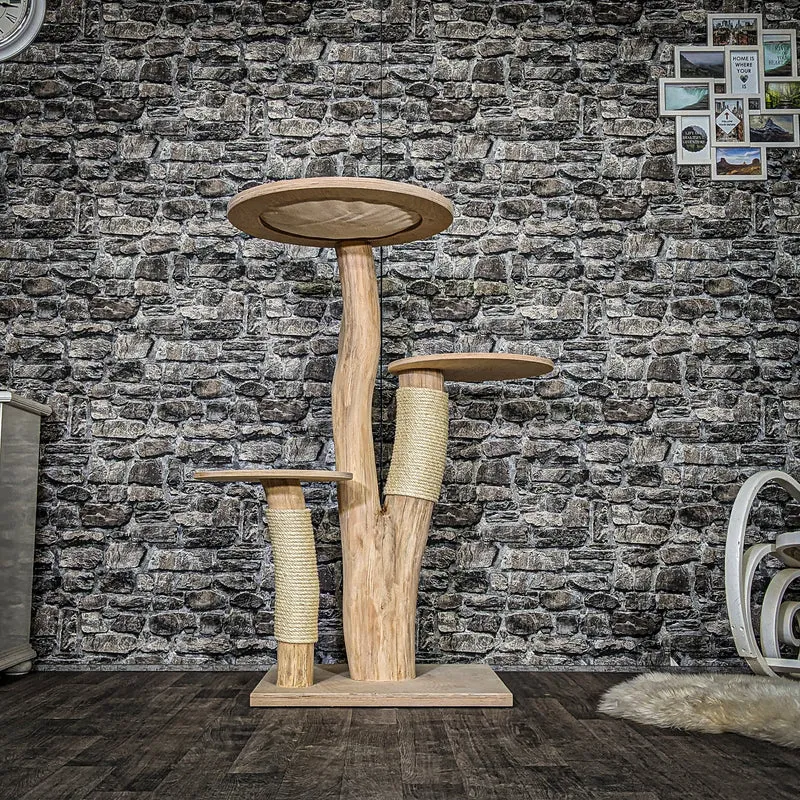 Naturkratzbaum 3677 Kratzbaum Natur Holz Design 122 cm hoch Katzenbaum