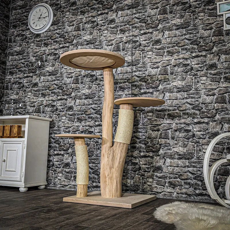 Naturkratzbaum 3677 Kratzbaum Natur Holz Design 122 cm hoch Katzenbaum