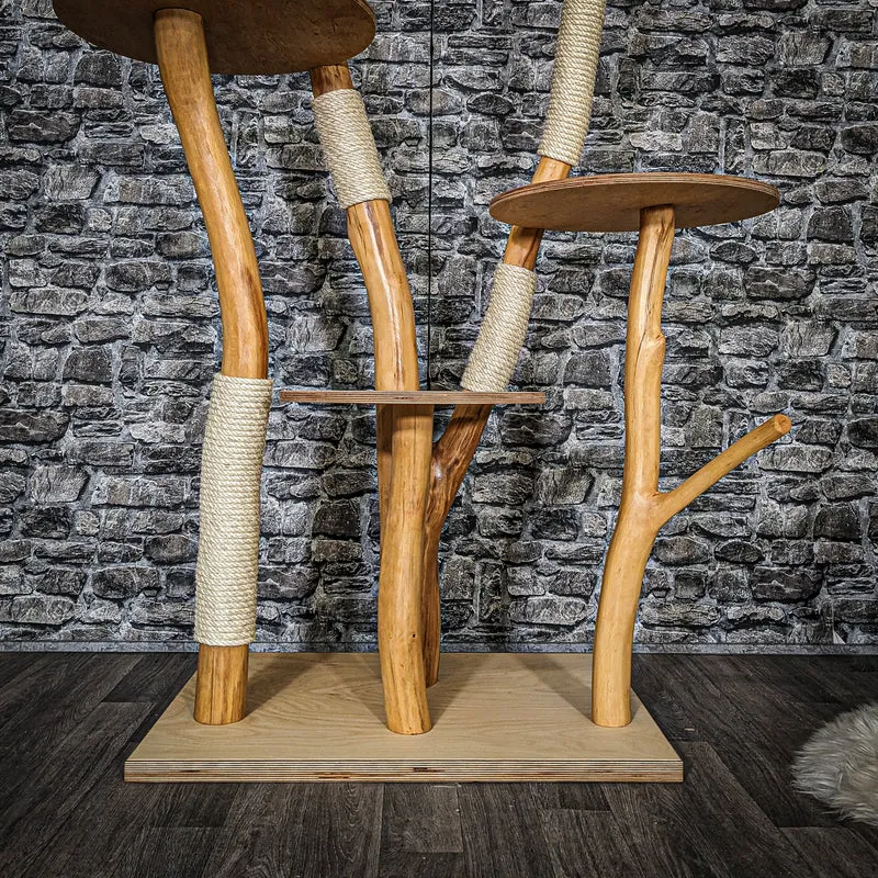 Naturkratzbaum 3673 Kratzbaum Natur Holz Design 177 cm hoch Katzenbaum