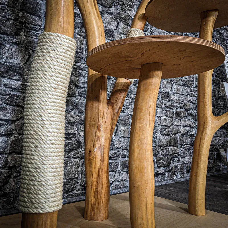 Naturkratzbaum 3673 Kratzbaum Natur Holz Design 177 cm hoch Katzenbaum