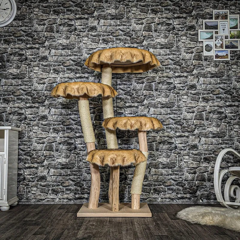 Naturkratzbaum 3672 Kratzbaum Natur Holz Design 145 cm hoch Katzenbaum