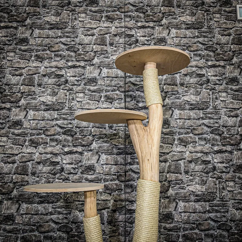 Naturkratzbaum 3670 Kratzbaum Natur Holz Design 122 cm hoch Katzenbaum