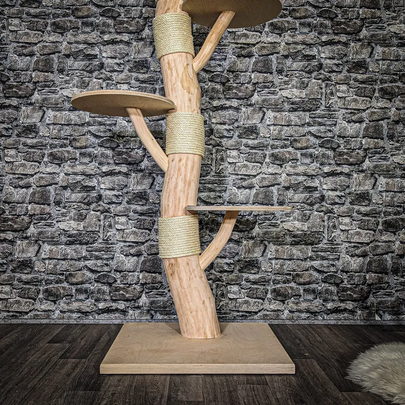 Naturkratzbaum 3669 Kratzbaum Natur Holz Design 170 cm hoch Katzenbaum