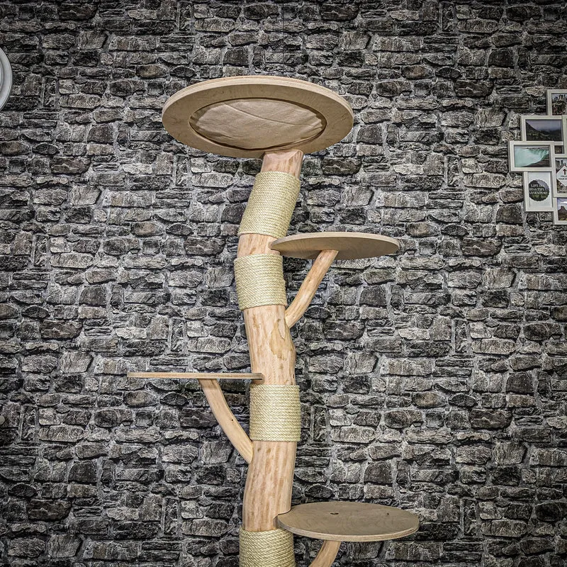 Naturkratzbaum 3669 Kratzbaum Natur Holz Design 170 cm hoch Katzenbaum