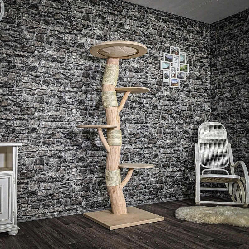 Naturkratzbaum 3669 Kratzbaum Natur Holz Design 170 cm hoch Katzenbaum