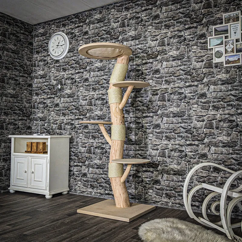Naturkratzbaum 3669 Kratzbaum Natur Holz Design 170 cm hoch Katzenbaum