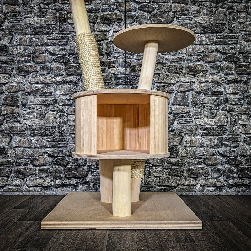 Naturkratzbaum 3667 Kratzbaum Natur Holz Design 114 cm hoch Katzenbaum