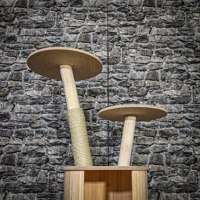 Naturkratzbaum 3667 Kratzbaum Natur Holz Design 114 cm hoch Katzenbaum