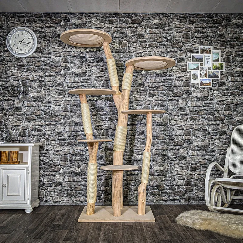 Naturkratzbaum 3664 Kratzbaum Natur Holz Design 200 cm hoch Katzenbaum