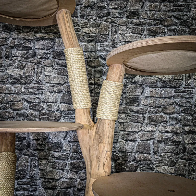 Naturkratzbaum 3664 Kratzbaum Natur Holz Design 200 cm hoch Katzenbaum