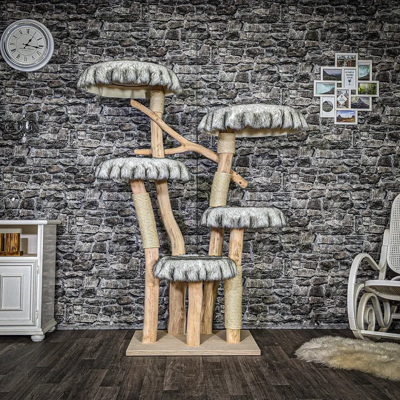 Naturkratzbaum 3662 Kratzbaum Natur Holz Design 170 cm hoch Katzenbaum
