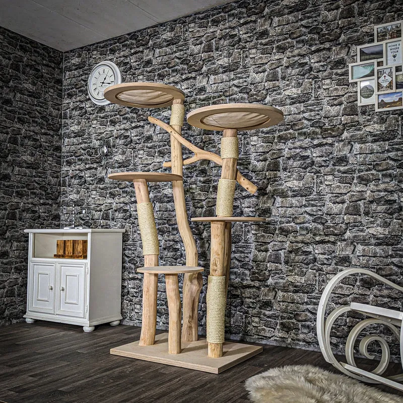 Naturkratzbaum 3662 Kratzbaum Natur Holz Design 170 cm hoch Katzenbaum