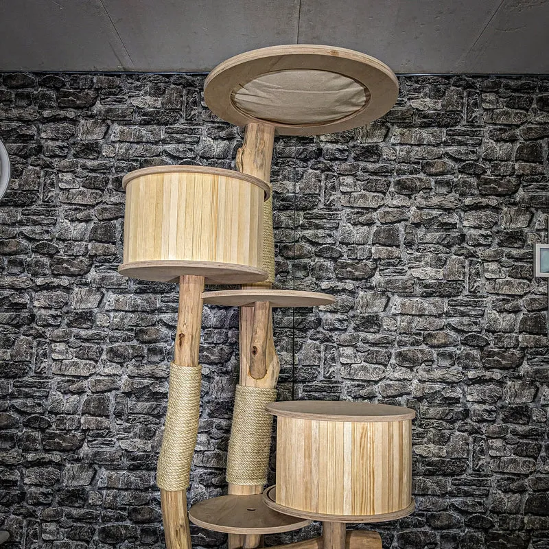 Naturkratzbaum 3660 Kratzbaum Natur Holz Design 220 cm hoch Katzenbaum
