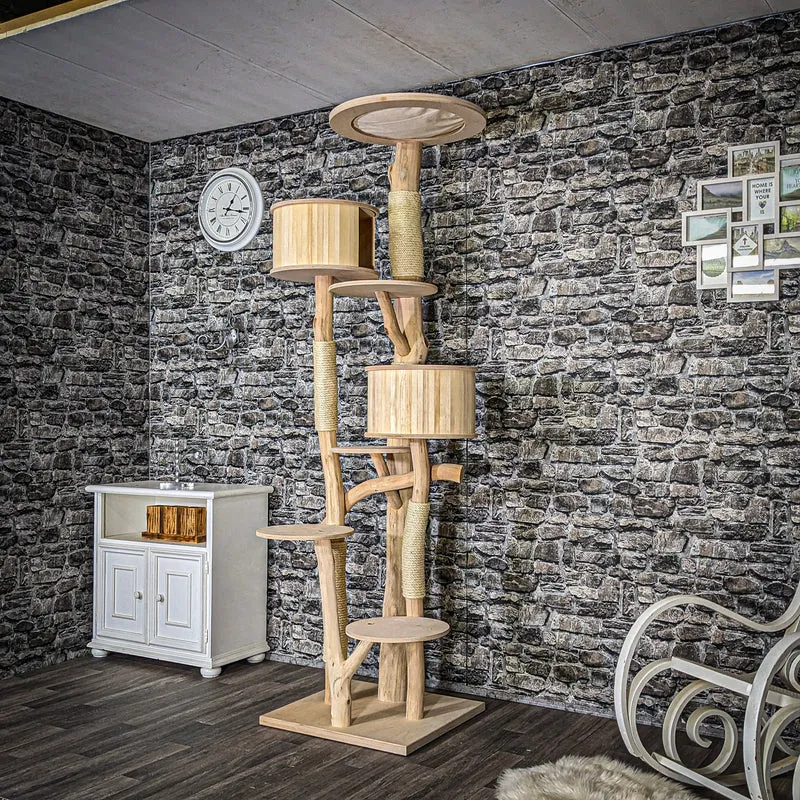 Naturkratzbaum 3660 Kratzbaum Natur Holz Design 220 cm hoch Katzenbaum