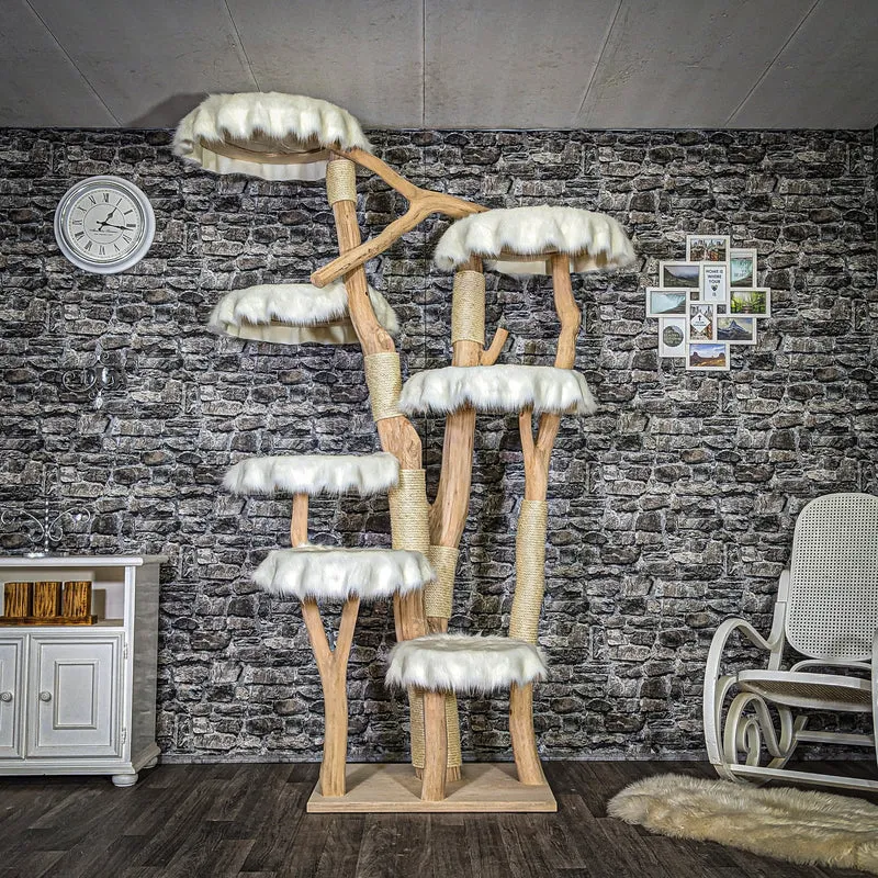 Naturkratzbaum 3658 Kratzbaum Natur Holz Design 230 cm hoch Katzenbaum
