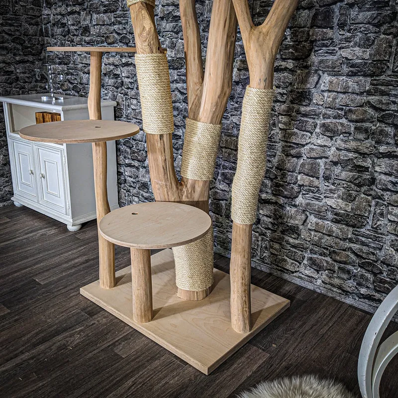 Naturkratzbaum 3658 Kratzbaum Natur Holz Design 230 cm hoch Katzenbaum