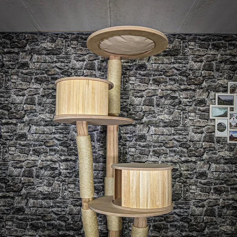 Naturkratzbaum 3657 Kratzbaum Natur Holz Design 220 cm hoch Katzenbaum