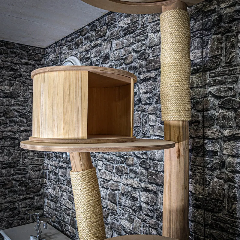 Naturkratzbaum 3657 Kratzbaum Natur Holz Design 220 cm hoch Katzenbaum
