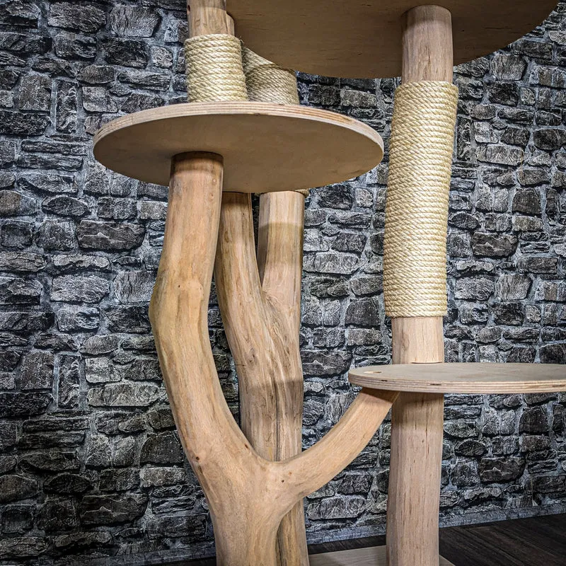 Naturkratzbaum 3657 Kratzbaum Natur Holz Design 220 cm hoch Katzenbaum