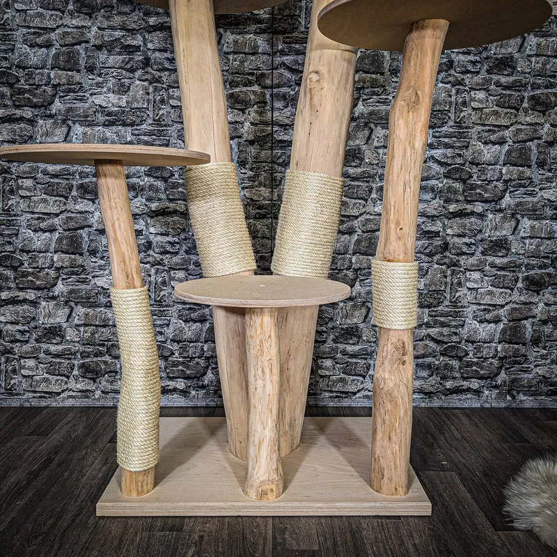 Naturkratzbaum 3655 Kratzbaum Natur Holz Design 180 cm hoch Katzenbaum