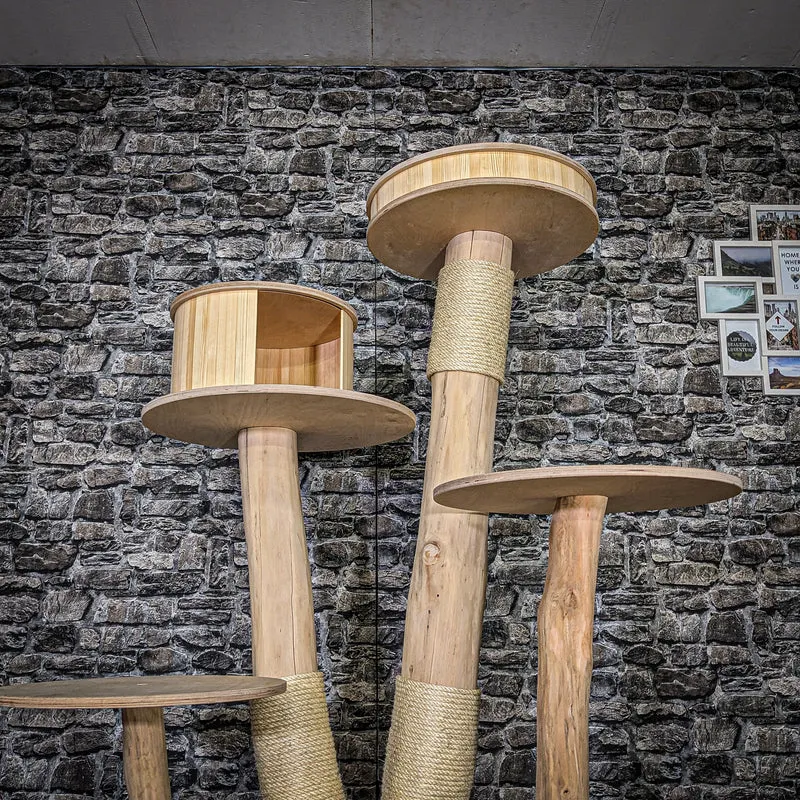 Naturkratzbaum 3655 Kratzbaum Natur Holz Design 180 cm hoch Katzenbaum