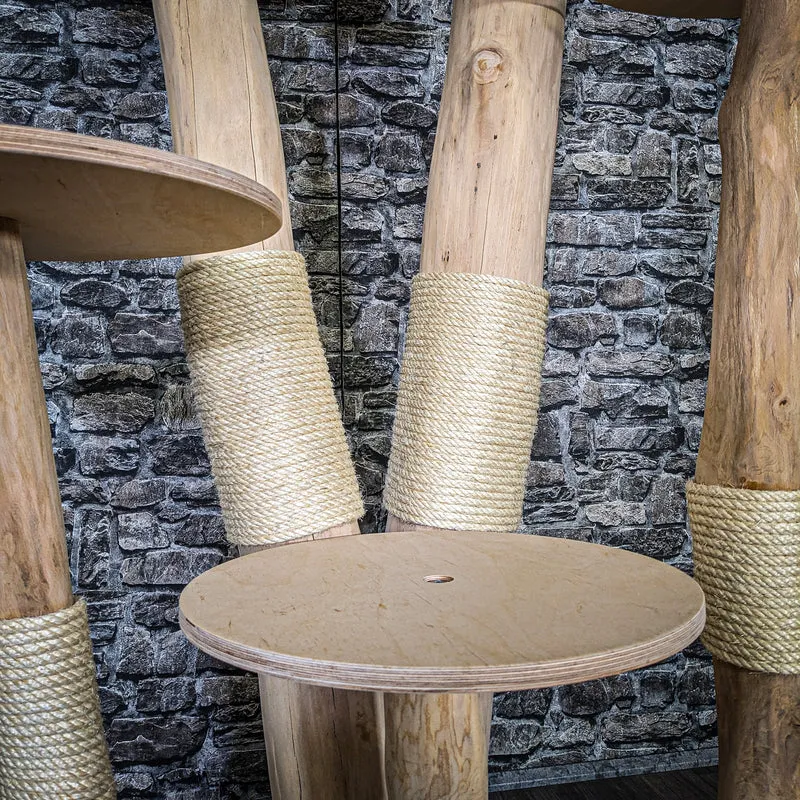 Naturkratzbaum 3655 Kratzbaum Natur Holz Design 180 cm hoch Katzenbaum