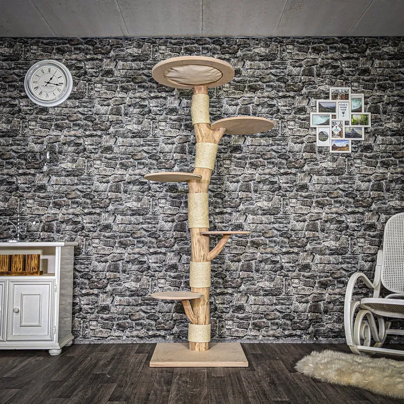Naturkratzbaum 3651 Kratzbaum Natur Holz Design 200 cm hoch Katzenbaum
