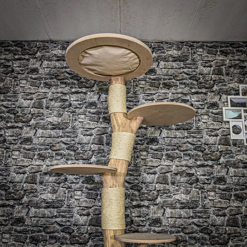 Naturkratzbaum 3651 Kratzbaum Natur Holz Design 200 cm hoch Katzenbaum