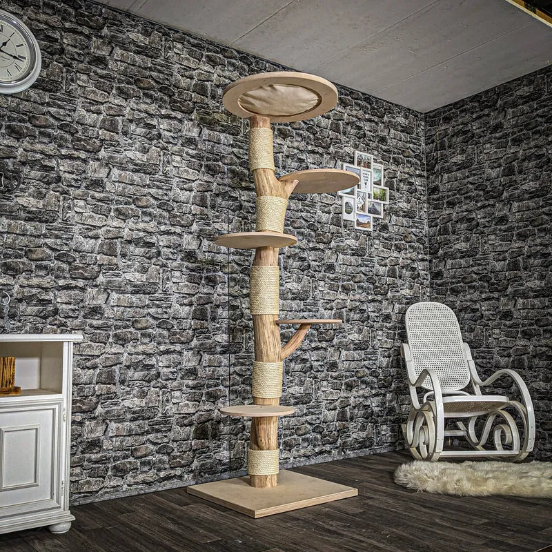 Naturkratzbaum 3651 Kratzbaum Natur Holz Design 200 cm hoch Katzenbaum