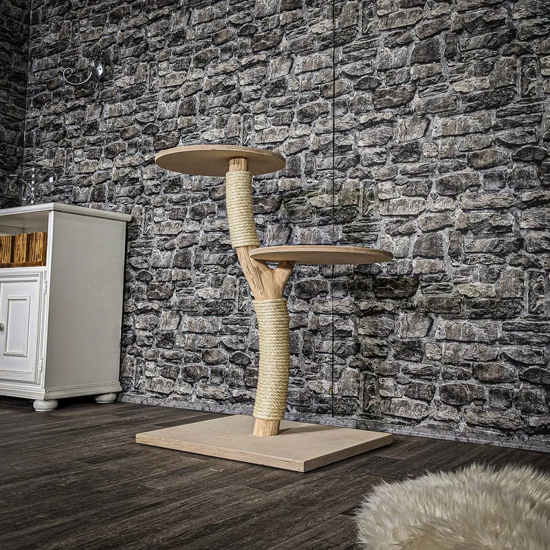 Naturkratzbaum 3649 Kratzbaum Natur Holz Design 84 cm hoch Katzenbaum