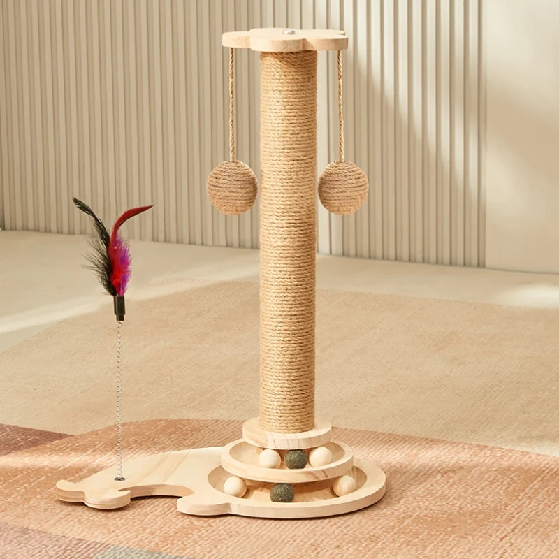Kratzbaum Stabil, Katzenbaum für Vielseitigen Spielspaß mit Sisal & Spielzeug, Cat-Drehteller für glückliche Katzen