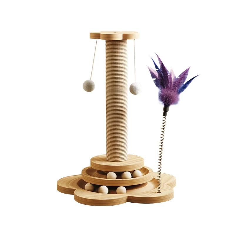 Kratzbaum Katzen, Katzenkratzbaum mit lustiger Katzenstock & Katzendrehteller geliefert für verspielte Katzen