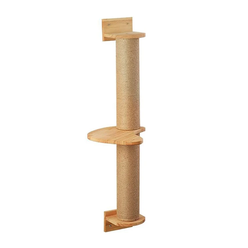 Pawsometime Kratzbaum Wand, Katzenkratzsäule mit Katzenjumping-Plattform, Strapazierfähiger Juteseil