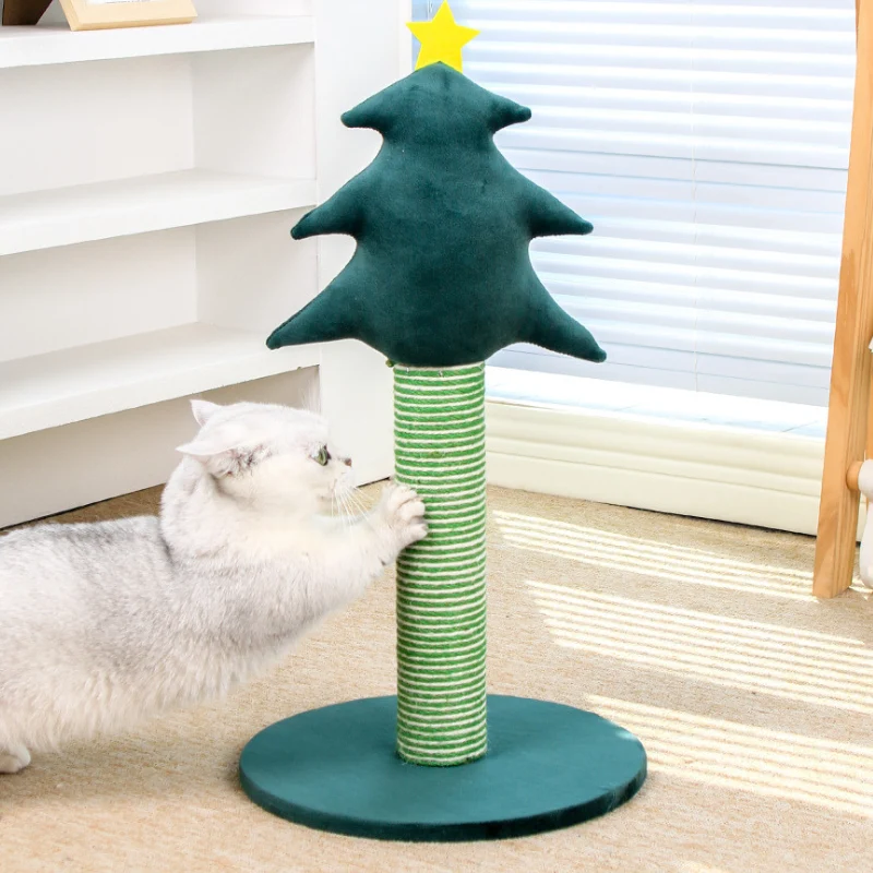 Schmale Kratzbaum Kiefern-Design, aus Sisal, platzsparend, dekorativ, für kleine Wohnungen und Ecken