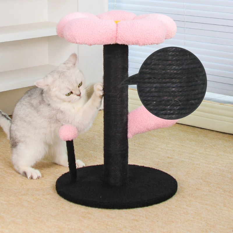 Kratzbaum Ecke, Blumen Katzensäule mit Plattform, Platzsparendes Design, Spiel- und Schlafbereich für Ihre Katze
