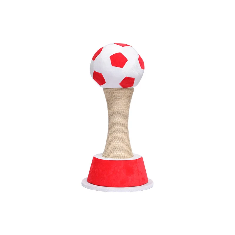 Stylischer Kratzbaum, Kreativer Kratzsäule im Fußballpokal-Design, Hochwertiges Sisal, Kein Ausfransen, Drei Farbvarianten
