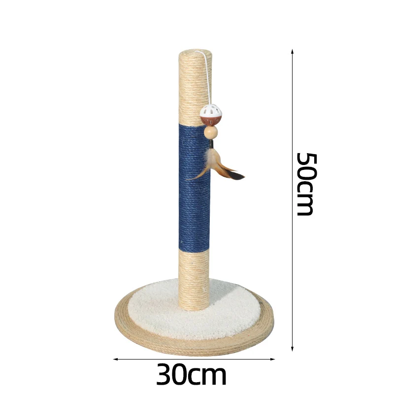 Kratzbaum platzsparend, Stehender Sisal-Kratzturm mit Hängebällen & Federspielzeug, geeignet für kleine Katzen und Kätzchen