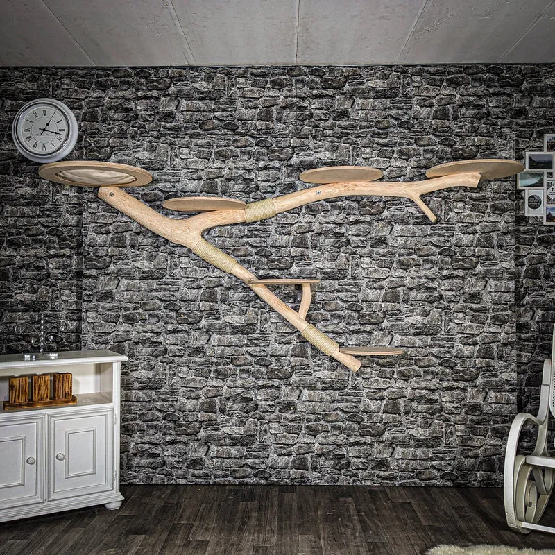 Wandkratzbaum 3545 Naturkratzbaum 260 cm lang Kratzbaum Natur Holz Design