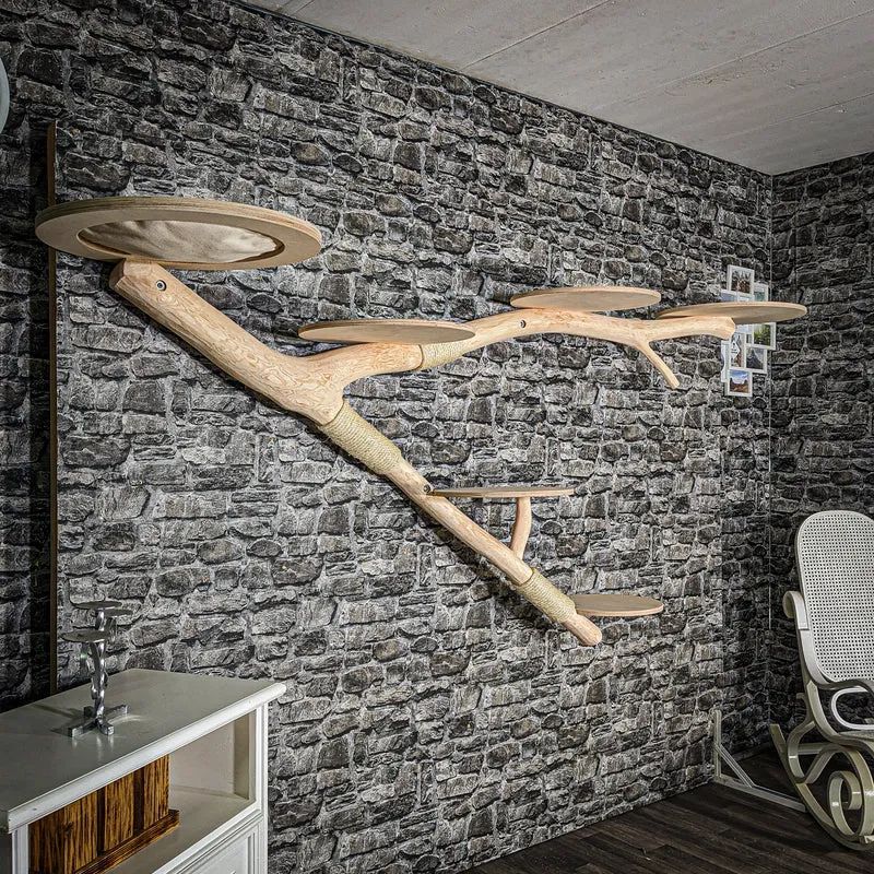 Wandkratzbaum 3545 Naturkratzbaum 260 cm lang Kratzbaum Natur Holz Design