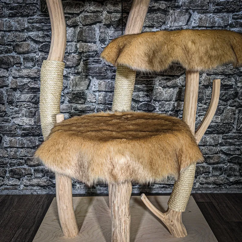 Naturkratzbaum 3544 Kratzbaum Natur Holz Design 144 cm hoch Katzenbaum