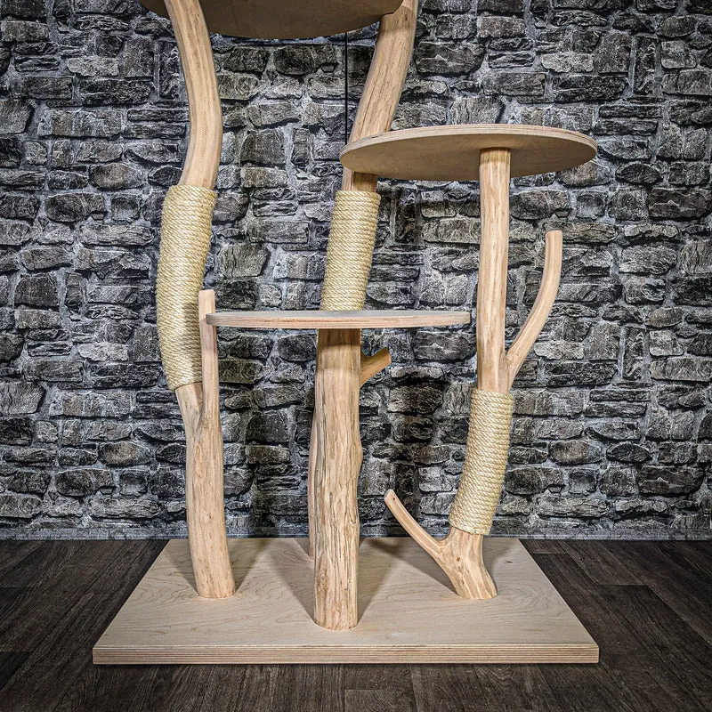 Naturkratzbaum 3544 Kratzbaum Natur Holz Design 144 cm hoch Katzenbaum