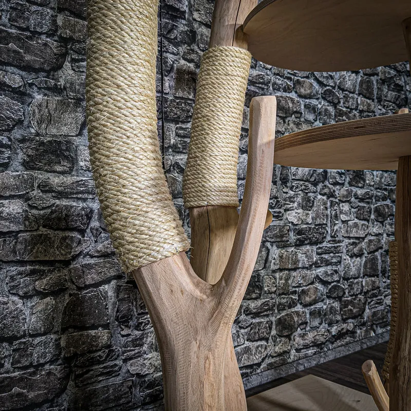 Naturkratzbaum 3544 Kratzbaum Natur Holz Design 144 cm hoch Katzenbaum