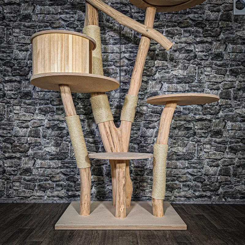 Naturkratzbaum 3541 Kratzbaum Natur Holz Design 188 cm hoch Katzenbaum