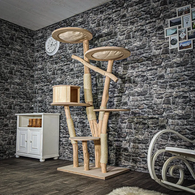 Naturkratzbaum 3541 Kratzbaum Natur Holz Design 188 cm hoch Katzenbaum