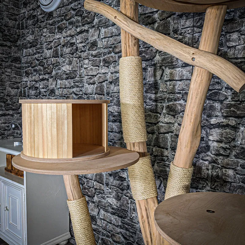 Naturkratzbaum 3541 Kratzbaum Natur Holz Design 188 cm hoch Katzenbaum