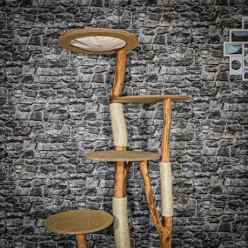 Naturkratzbaum 3538 Kratzbaum Natur Holz Design 175 cm hoch Katzenbaum