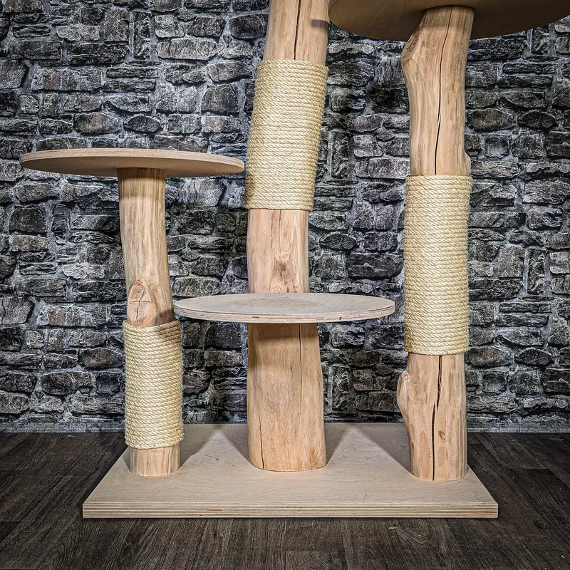 Naturkratzbaum 3537 Kratzbaum Natur Holz Design 130 cm hoch Katzenbaum