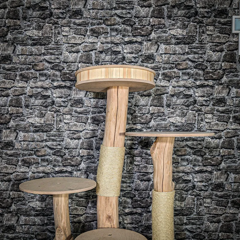 Naturkratzbaum 3537 Kratzbaum Natur Holz Design 130 cm hoch Katzenbaum